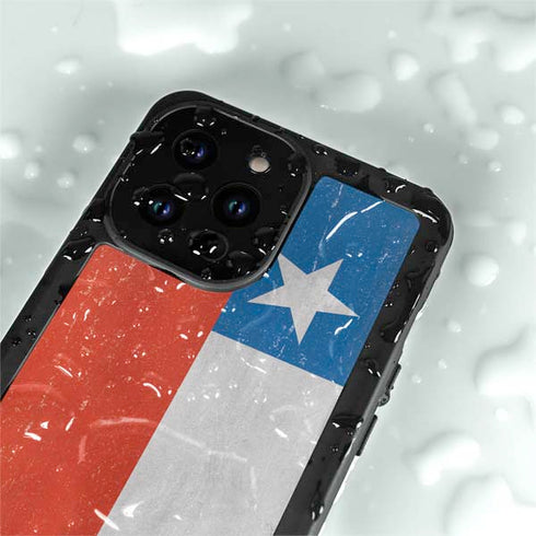Chile Flag Distressed iPhone 15 Pro Waterproof Case